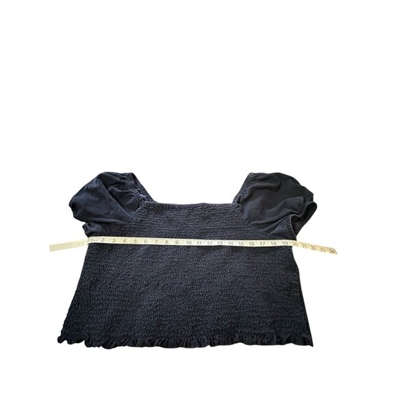 AMERICAN EAGLE Cropped Top Corduroy Short Puffy Sleeve Smocked Size XLL  Grunge - Picture 5 of 6